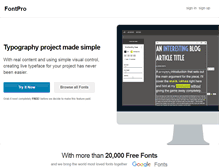 Tablet Screenshot of fontpro.com